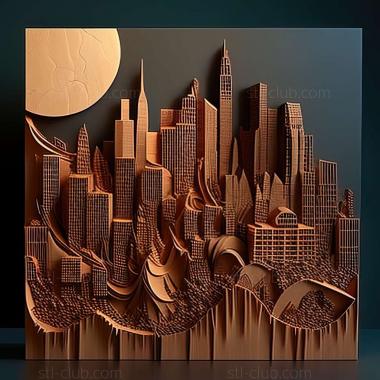 3D model city skyline (STL)